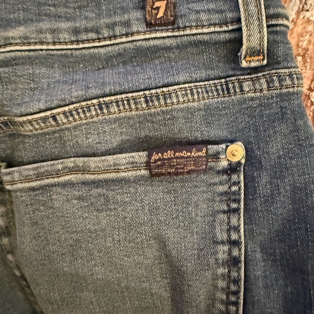 7 For All Mankind Women's Blue Slim Jeans - Picture 4 of 7